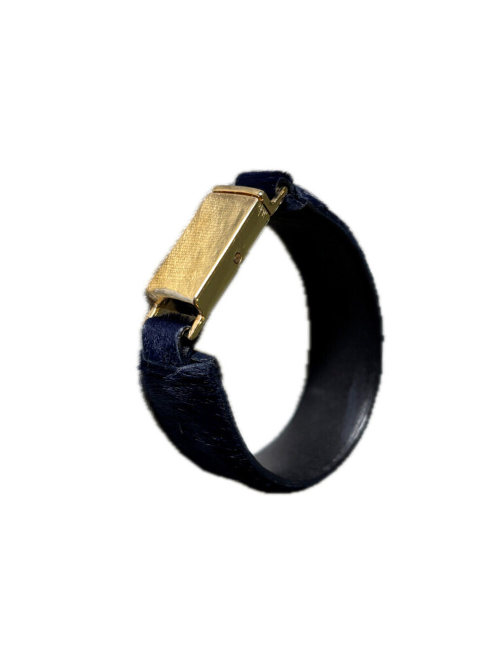 Isabel Marant Navy Pony Hair Gold Clip Bracelet